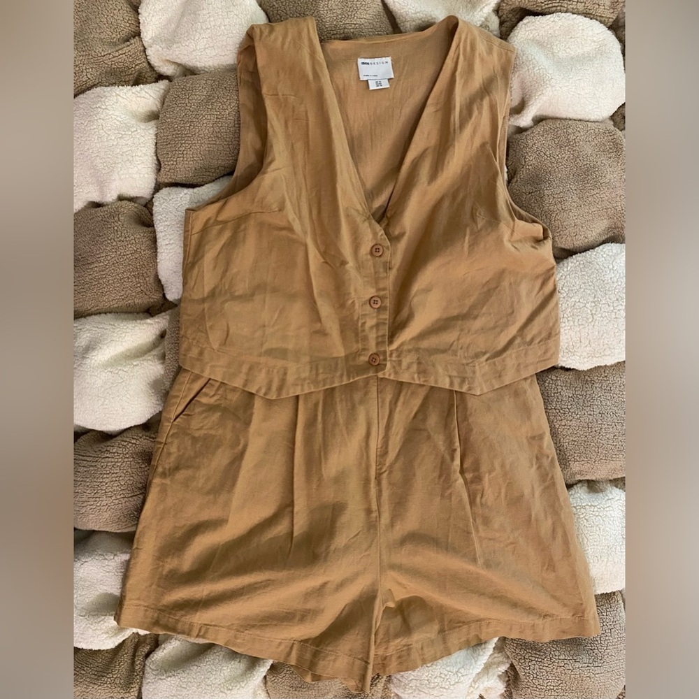 ASOS Tan Sleeveless Jumpsuit